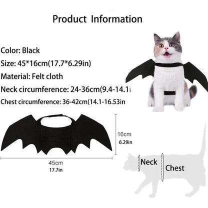 Cat Bat Wings Halloween Costume | Felt Bat Wings for Cats & Small Dogs