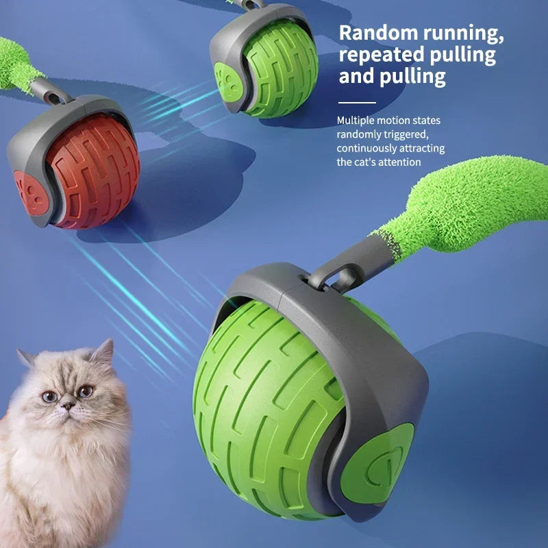 Interactive Electric Rolling Ball Cat Toy with Tail