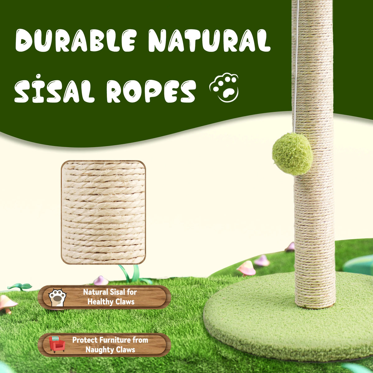 Leaf Cat Scratching Post with Sisal Rope