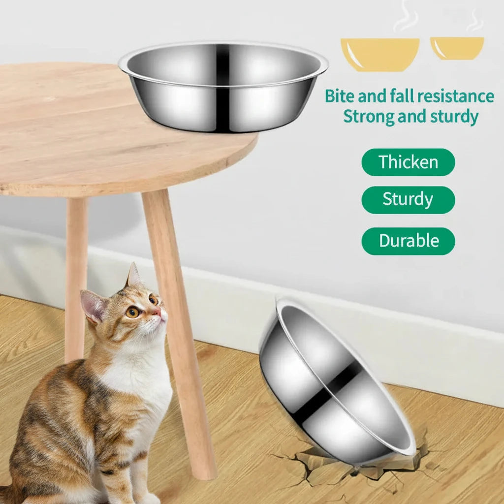 Stainless Steel Pet Bowls for Cats & Dogs | 5 Sizes