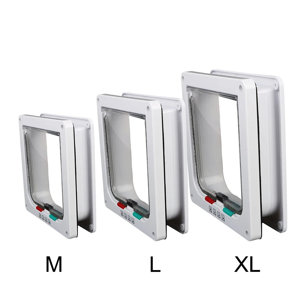 4-Way Locking Cat Flap Door | ABS Plastic | M, L & XL Sizes