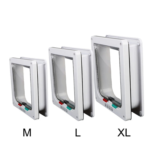 4-Way Locking Cat Flap Door | ABS Plastic | M, L & XL Sizes