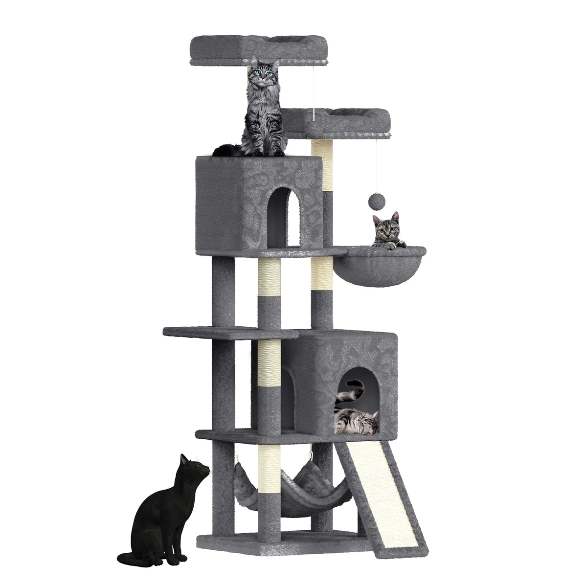 Multi-Level Cat Activity Tower | Plush Perches, Condos & Sisal Posts