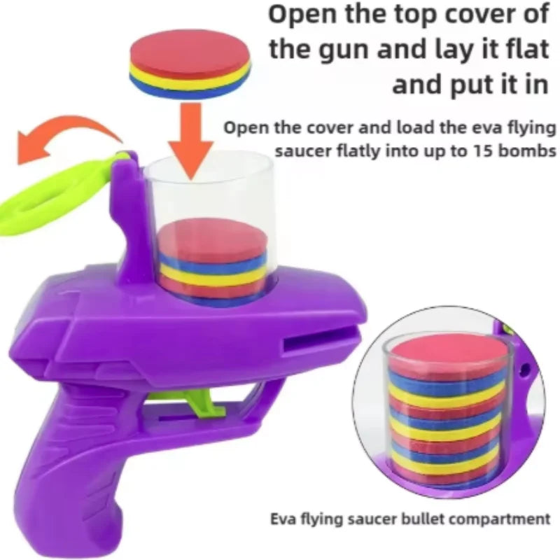 Turnip Gun Cat Toy | Foam Flying Disc Launcher for Cats & Dogs