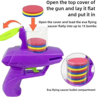Turnip Gun Cat Toy | Foam Flying Disc Launcher for Cats & Dogs