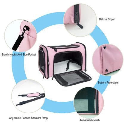 TSA Airline Approved Soft-Sided Cat Carrier | Collapsible Travel Bag