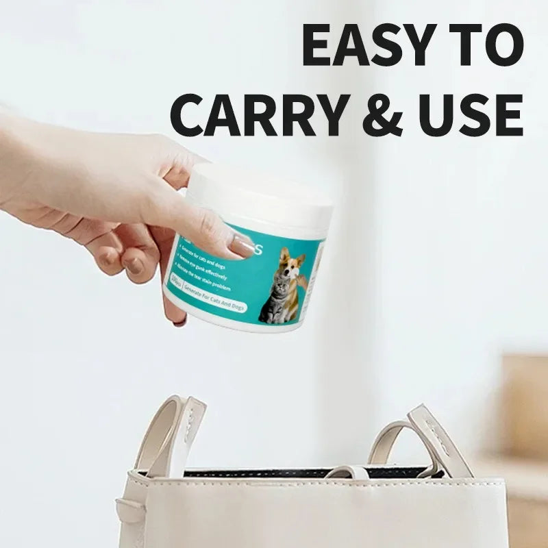 Pet Eye Wipes – Tear Mark Remover for Cats & Dogs