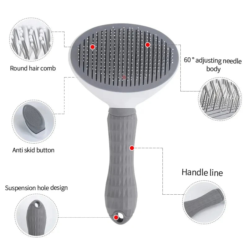 Self-Cleaning Cat Slicker Brush | Pet Hair Removal Comb for Cats & Dogs