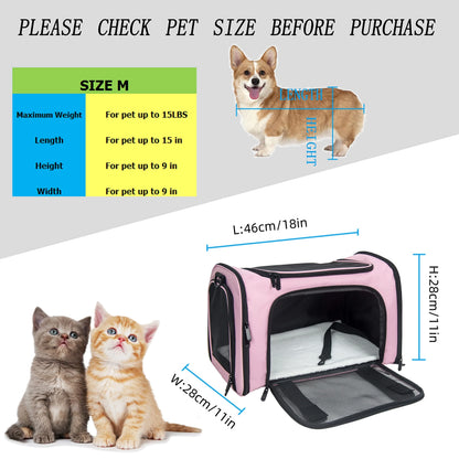 TSA Airline Approved Soft-Sided Cat Carrier | Collapsible Travel Bag