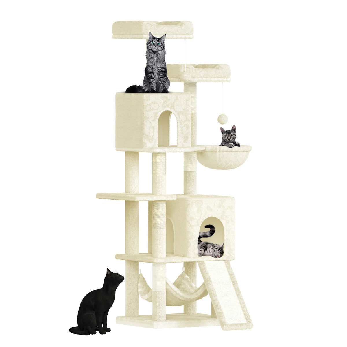 Multi-Level Cat Activity Tower | Plush Perches, Condos & Sisal Posts
