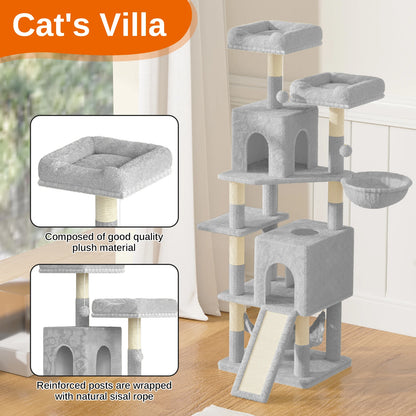 Multi-Level Cat Activity Tower | Plush Perches, Condos & Sisal Posts