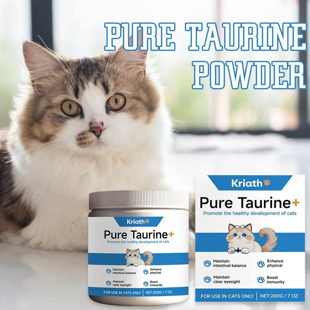 Cat Taurine Powder 200g | Heart, Eye & Immune Health Supplement for Cats