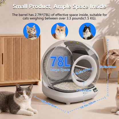 DOEL Smart Self-Cleaning Cat Litter Box with App Control | 78L, WiFi, Auto Scoop