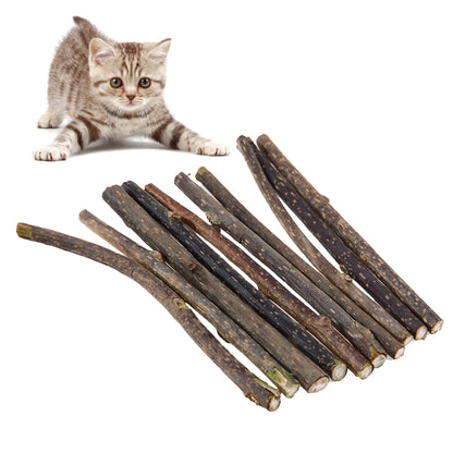 Natural Catnip Silvervine Chew Sticks for Cats | Pack of 10