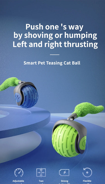 Interactive Electric Rolling Ball Cat Toy with Tail