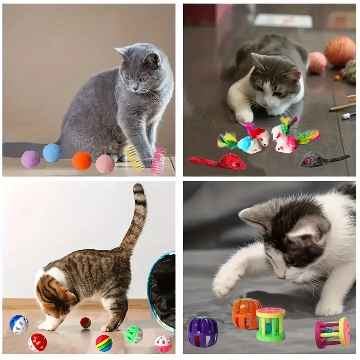 Cat Toys Mixed Pack – 14, 28 or 56 Piece Variety Bundle