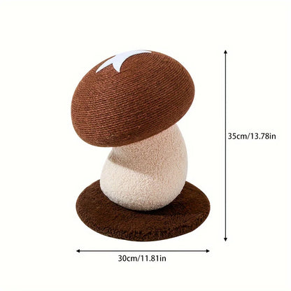 Mushroom Cat Scratching Post | Sisal Rope Scratcher & Climbing Toy