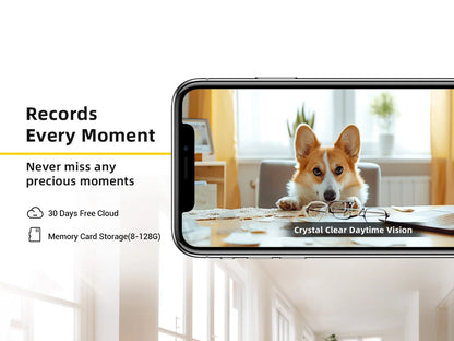 2K Pet Camera with 360° Pan & Tilt and App Control