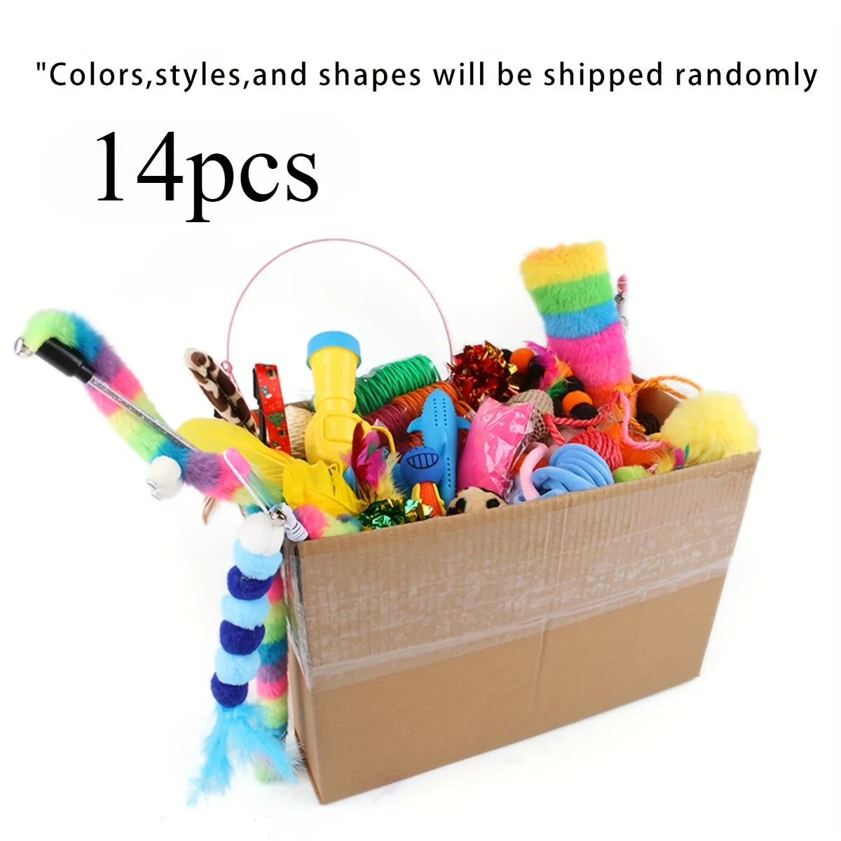 Cat Toys Mixed Pack – 14, 28 or 56 Piece Variety Bundle