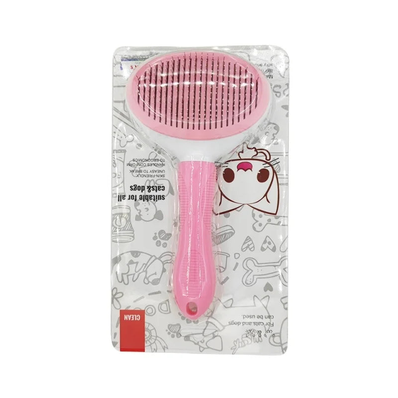 Self-Cleaning Cat Slicker Brush | Pet Hair Removal Comb for Cats & Dogs