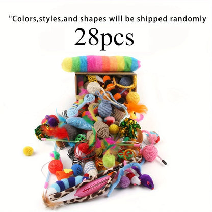 Cat Toys Mixed Pack – 14, 28 or 56 Piece Variety Bundle