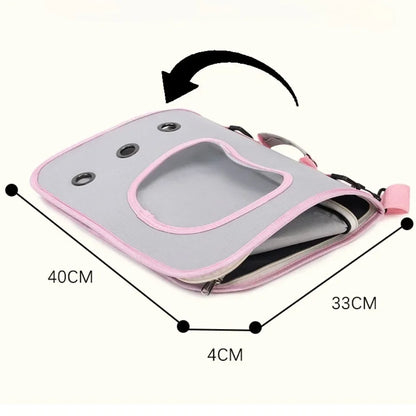 Foldable Breathable Cat Carrier Shoulder Bag | Collapsible Pet Travel Bag