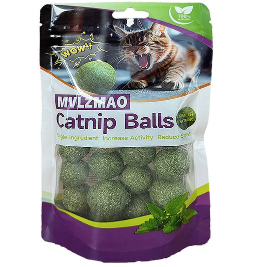 Edible Catnip Ball for Cats | Teeth Cleaning Mint Chew Toy