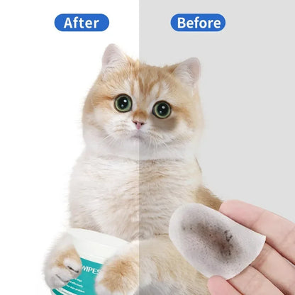 Pet Eye Wipes – Tear Mark Remover for Cats & Dogs