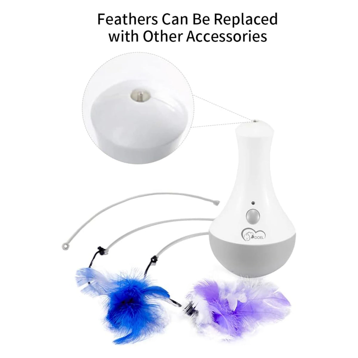 Automatic Feather Cat Toy – Interactive Kitten Teaser with Silent Motor